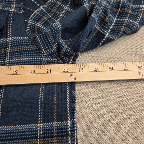 Orvis Big Bear Heavyweight Flannel Shirt Men's M Blue Plaid Pockets Outdoors - Picture 7 of 8